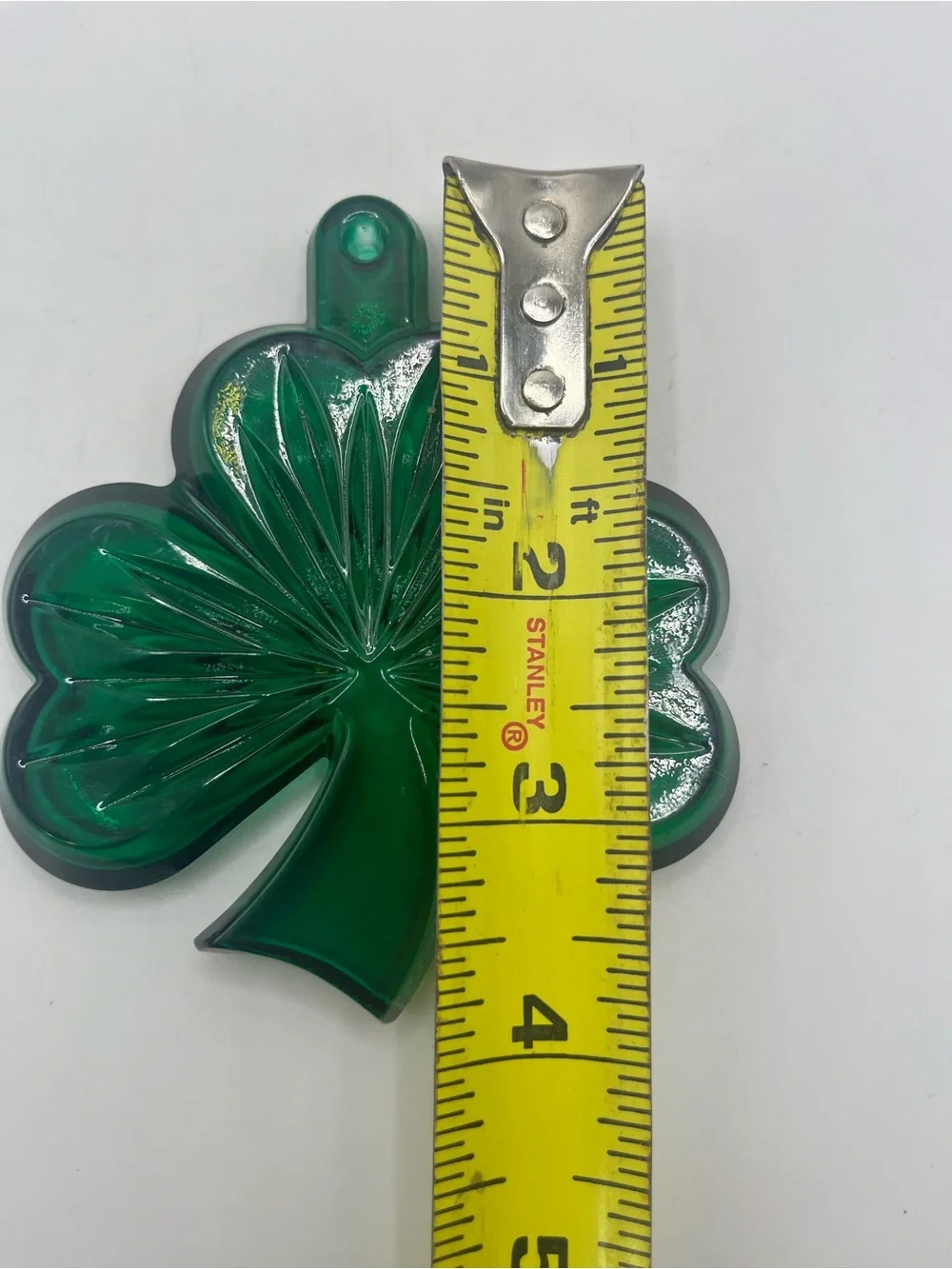 Waterford Crystal Green Shamrock Ornament Signed Tom Brennan